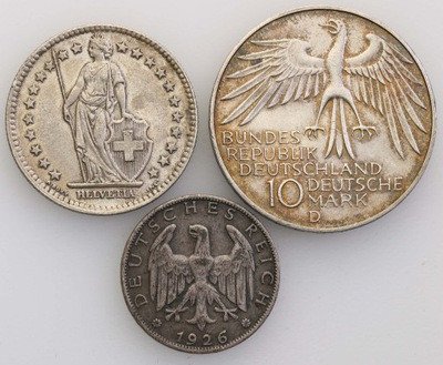 Europa monety srebrne lot 3 szt st. 3