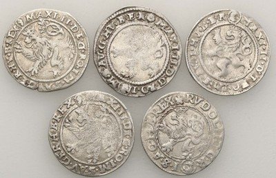 Austria/Czechy biały grosz XVII w lot 5 szt st. 3