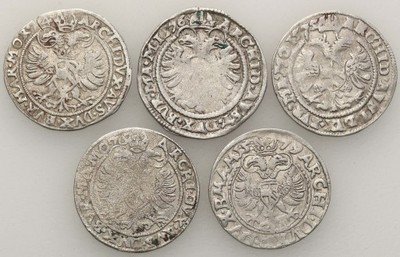 Austria/Czechy biały grosz XVII w lot 5 szt st. 3