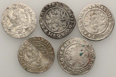 Austria/Czechy biały grosz XVII w lot 5 szt st. 3