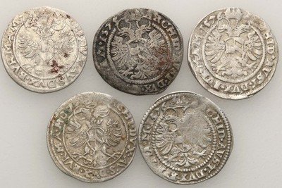 Austria/Czechy biały grosz XVII w lot 5 szt st. 3