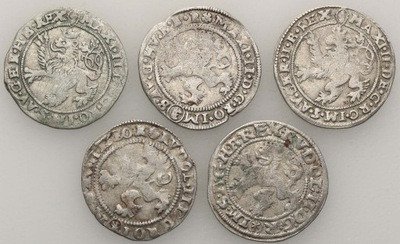 Austria/Czechy biały grosz XVII w lot 5 szt st. 3