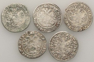 Austria/Czechy biały grosz XVII w lot 5 szt st. 3