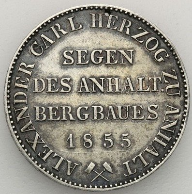 Niemcy Anhalt TALAR 1855 górniczy st.3+