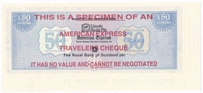 Czek podróżny American Express Company WZÓR st.1