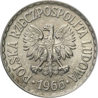PRL 1 złoty 1966 aluminium PCGS MS62