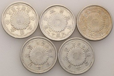 Japonia 50 Sen Yr. 11-15 (1922-26 AD) 5 szt. st.2-