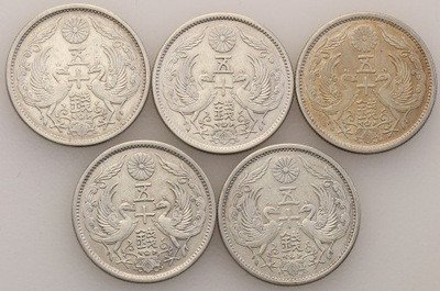 Japonia 50 Sen Yr. 11-15 (1922-26 AD) 5 szt. st.2-
