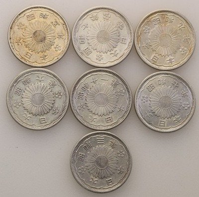 Japonia 50 Sen Yr. 3-11 Showa (1928-36) 7 szt st2-