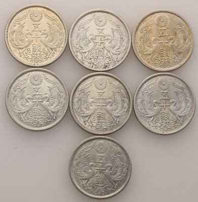 Japonia 50 Sen Yr. 3-11 Showa (1928-36) 7 szt st2-