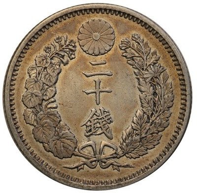 Japonia 20 Sen Yr. 18 Meiji (1885 AD) st.1-