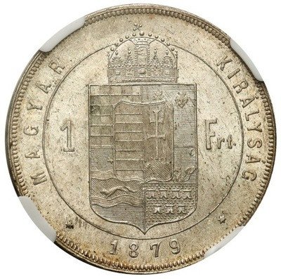 Węgry Forint 1879 Kremnica NGC MS62