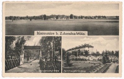 Polska Karsznice (Zduńska Wola) pocztówki 4 sztuki