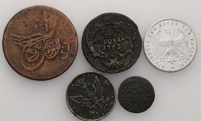Europa monety różne zestaw 5 sztuk st.3