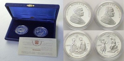 Watykan 10 000 lirów 1995 Jan Paweł II 2 szt. st.L