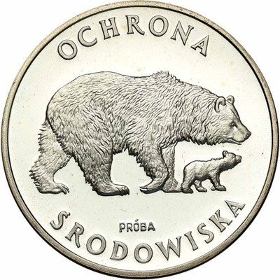 PRÓBA srebro 100 złotych 1983 Niedźwiedzie st.L