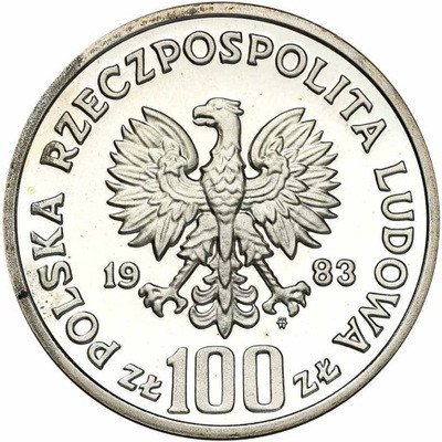 PRÓBA srebro 100 złotych 1983 Niedźwiedzie st.L