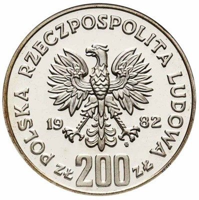 PRÓBA srebro 200 złotych 1982 Krzywousty st.L