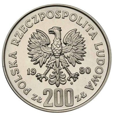 Polska PRL 200 złotych 1980 Chrobry st.L-