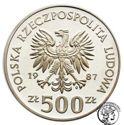 500 zł 1987 Kazimierz Wielki popiersie st.L/L-