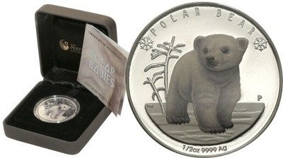 Tuvalu 50 cents 2017 miś polarny st.L