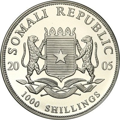Somalia 1000 shillings 2005 SREBRO uncja st.1