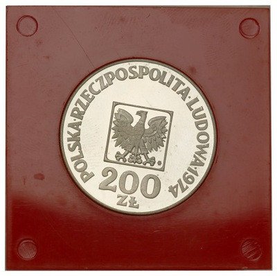 200 złotych 1974 mapa (lustrzanka) st. L