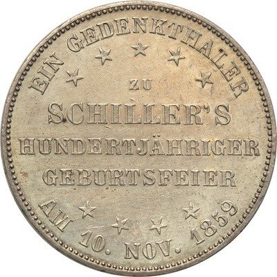 Niemcy Frankfurt TALAR 1859 Schiller st.2