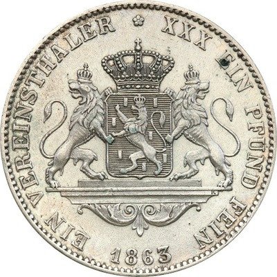 Niemcy Nassau TALAR 1863 st.3+