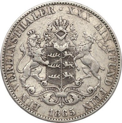 Niemcy Wirttembergia TALAR 1865 st.3