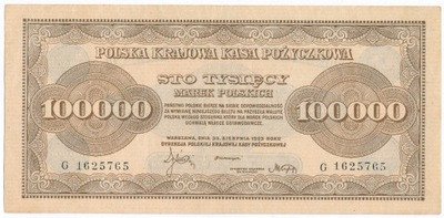 Banknot 100 000 marek polskich 1923 seria G st.2