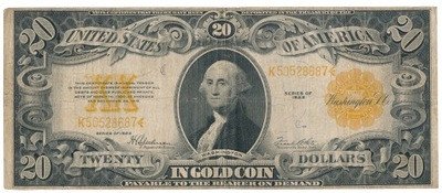 Banknot USA 20 dolarów 1922 Gold Certificate st.3