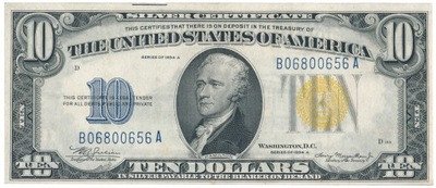 Banknot USA 10 dolarów 1934 A Silver Cert. st.1-