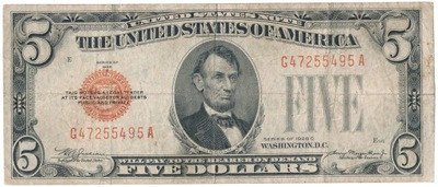 Banknot USA 5 dolarów 1928 C Legal Tender st.3-