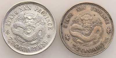 Chiny Kiangnan 10 centów 1900 + 1901 st.3/3+