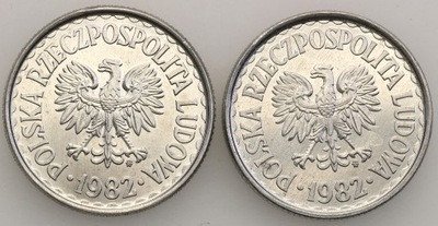 PRL 1 złoty 1982 Al zestaw 2 sztuk st.1