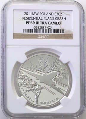 20 złotych 2011 Smoleńsk PF69 ULTRA CAMEO