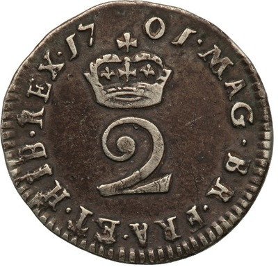 Wielka Brytania William III twopence 1701 st.2-