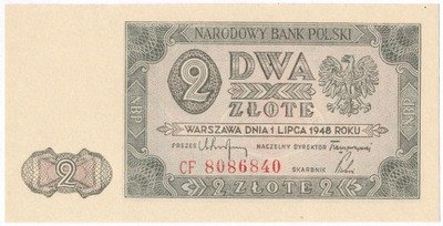 Banknot 2 złote 1948 seria CF st.1
