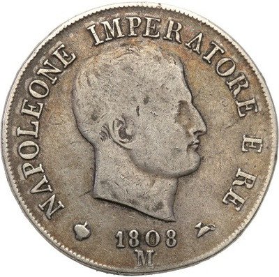 Włochy 5 Lirów 1808 M Napoleon I st.3