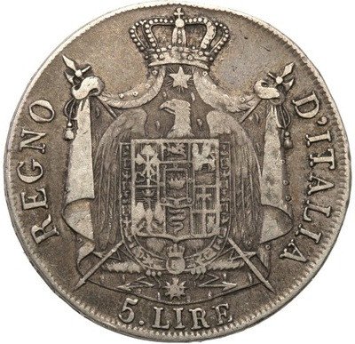 Włochy 5 Lirów 1808 M Napoleon I st.3