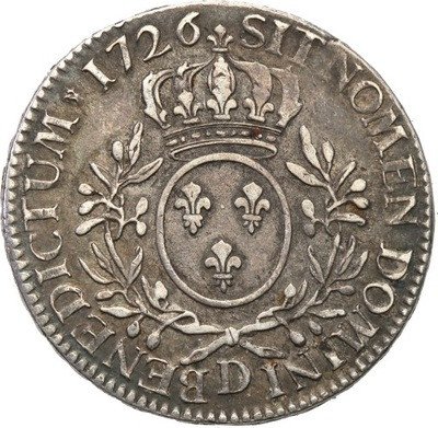 Francja Ecu 1726 D Ludwik XV st.3+