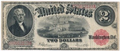 Banknot USA 2 dolary 1917 large size st.2-