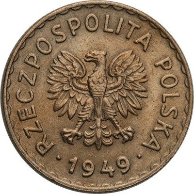 PRL 1 złoty 1949 CuNi st.1