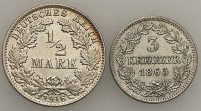 Niemcy monety srebrne lot 2 szt. st.2