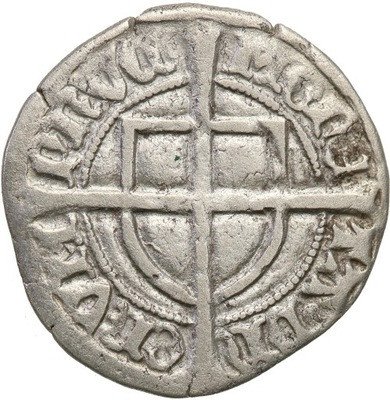 Zakon Krzyżacki Michał 1414-1422 szeląg st. 3+
