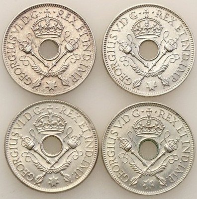 Papua Nowa Gwinea 1 shilling lot 4 szt st 1/2