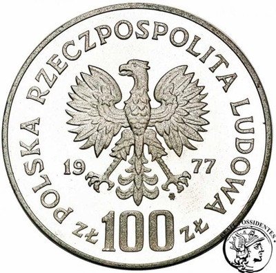 PRÓBA srebro 100 złotych 1977 Sienkiewicz st.L