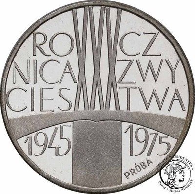 PRÓBA SREBRO 200 złotych 1975 Faszyzm st.L