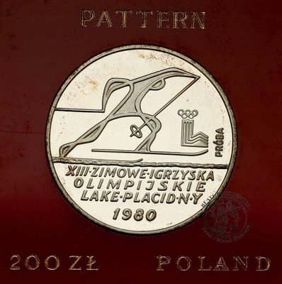 PRÓBA srebro 200 złotych 1980 Oly Lake Placid st.L